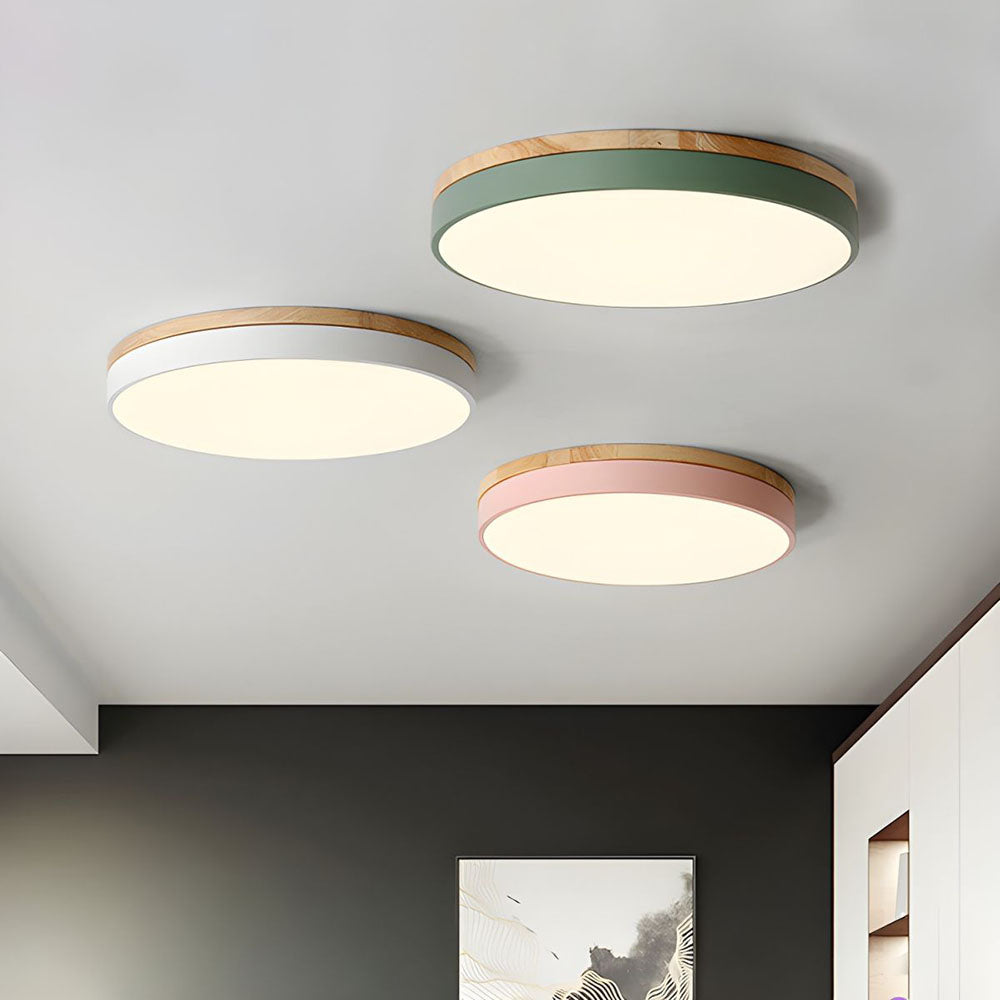 Ceiling Lights Natural Wood Flush Mount Fixture