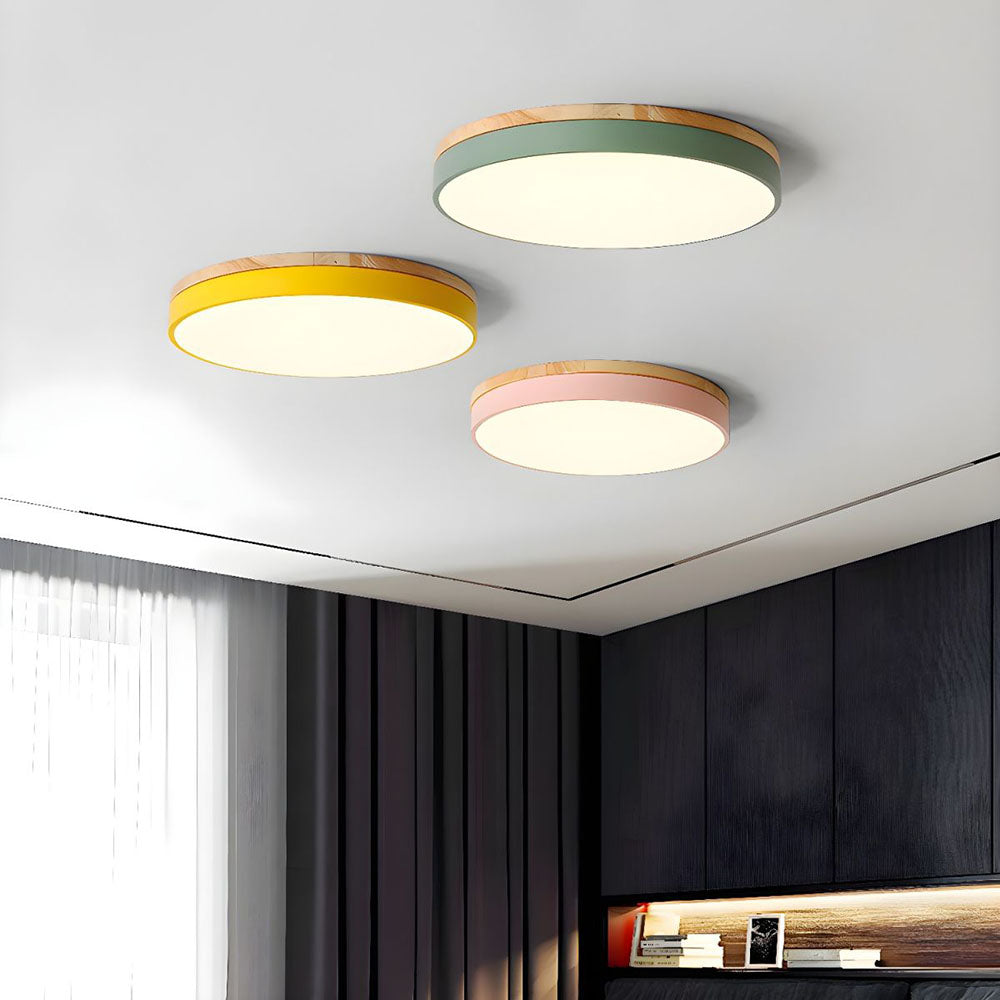 Ceiling Lights Natural Wood Flush Mount Fixture