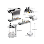 5-piece modern bathroom accessories as single item or in set Polished chrome bathroom set