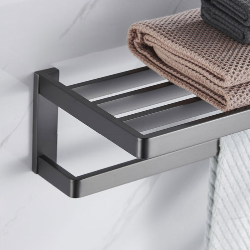 Gray 5-piece modern bathroom accessory set made of stainless steel