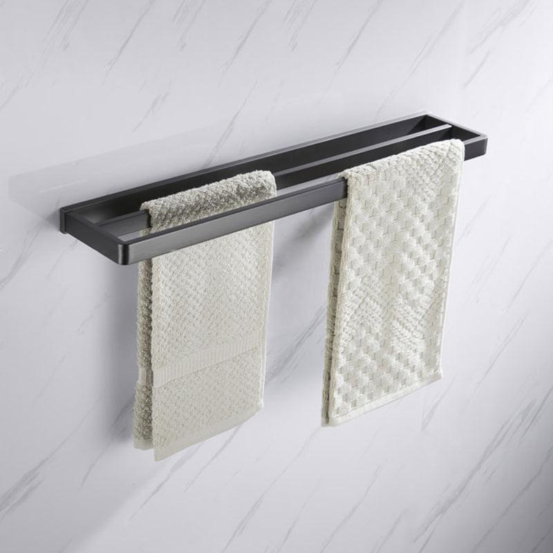 Gray 5-piece modern bathroom accessory set made of stainless steel
