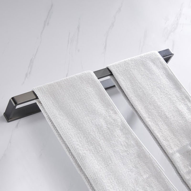 Gray 5-piece modern bathroom accessory set made of stainless steel