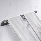 Gray 5-piece modern bathroom accessory set made of stainless steel