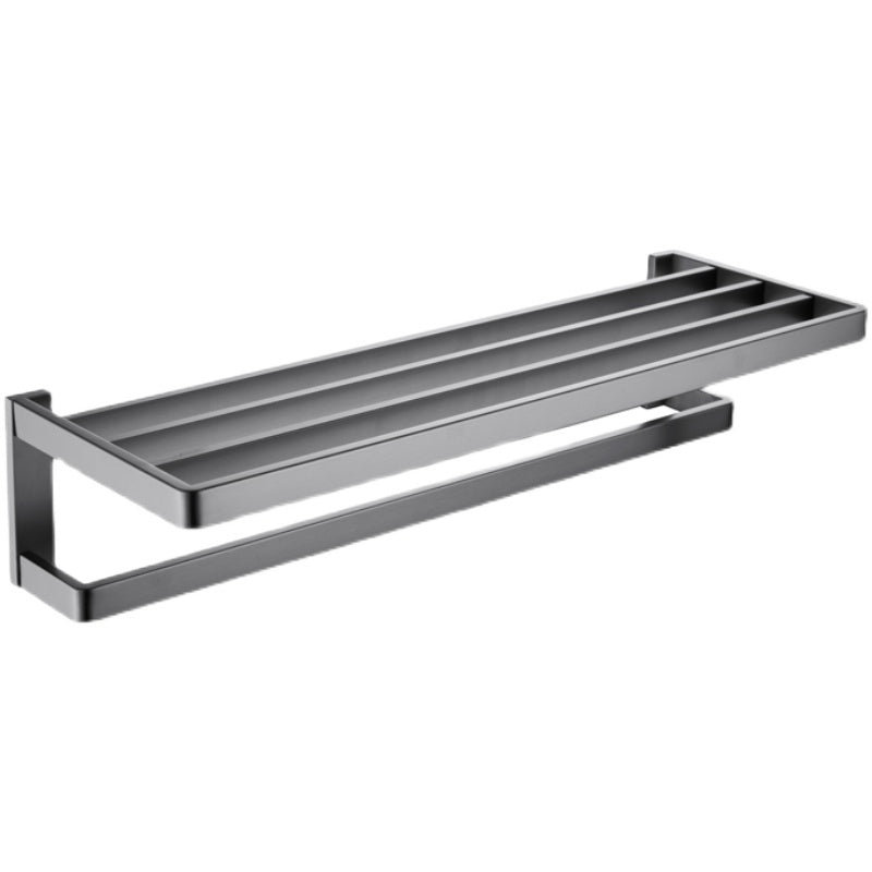 Gray 5-piece modern bathroom accessory set made of stainless steel