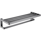 Gray 5-piece modern bathroom accessory set made of stainless steel