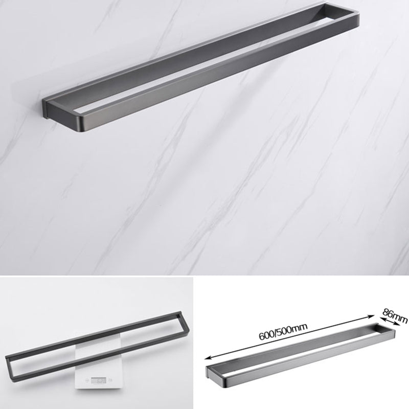 Gray 5-piece modern bathroom accessory set made of stainless steel