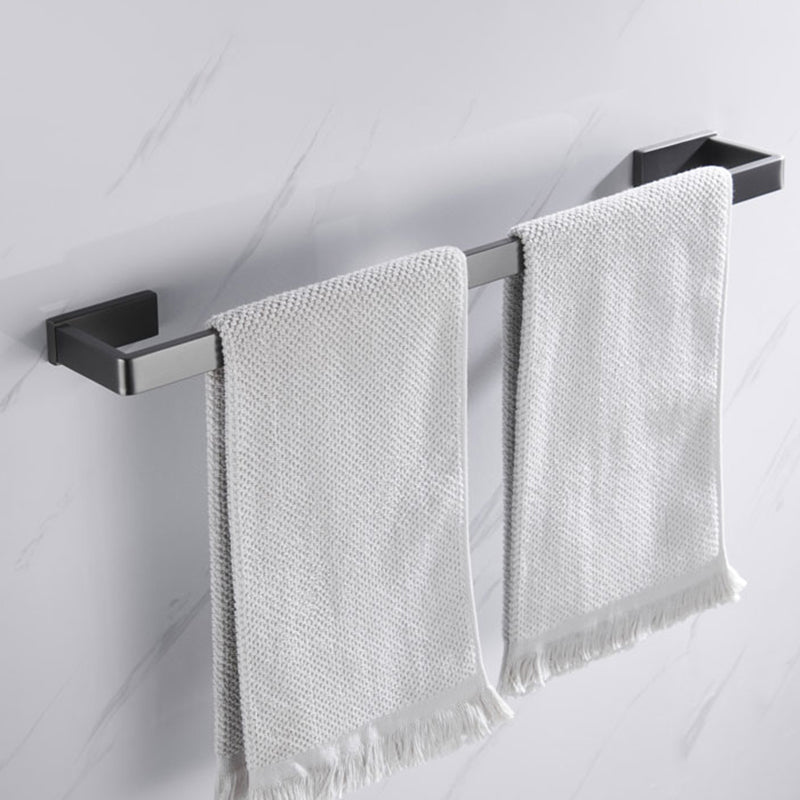 Gray 5-piece modern bathroom accessory set made of stainless steel
