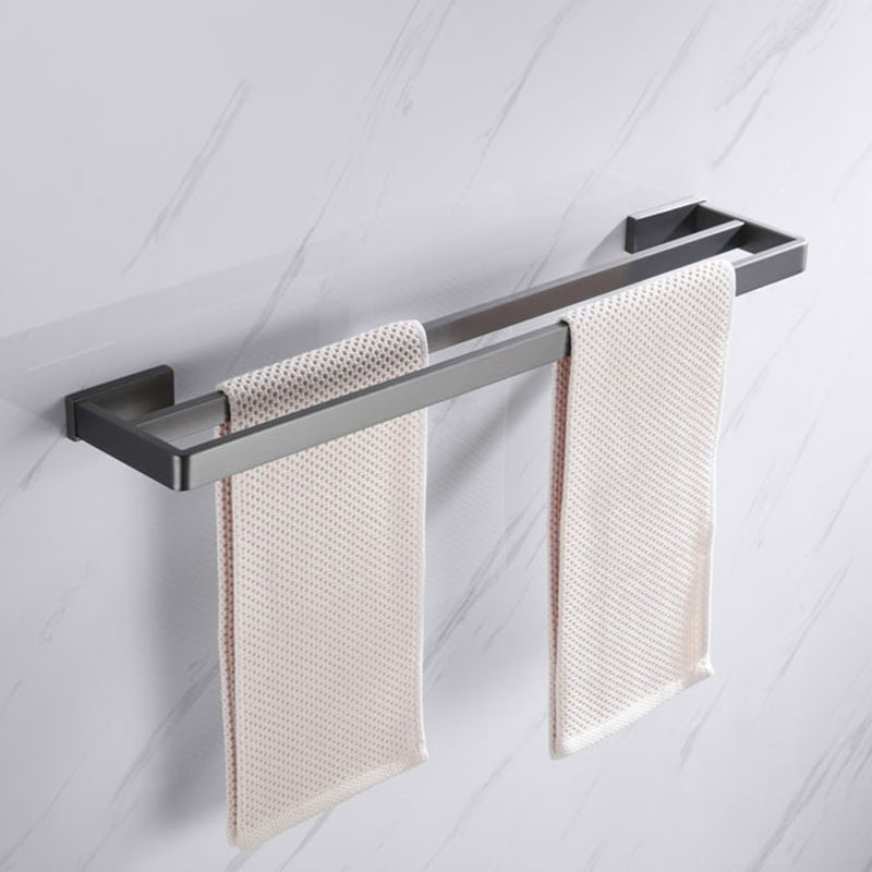 Gray 5-piece modern bathroom accessory set made of stainless steel