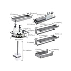 Gray 5-piece modern bathroom accessory set made of stainless steel