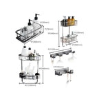 Gray 5-piece modern bathroom accessory set made of stainless steel