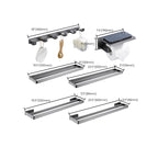 Gray 5-piece modern bathroom accessory set made of stainless steel