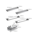 Gray 5-piece modern bathroom accessory set made of stainless steel