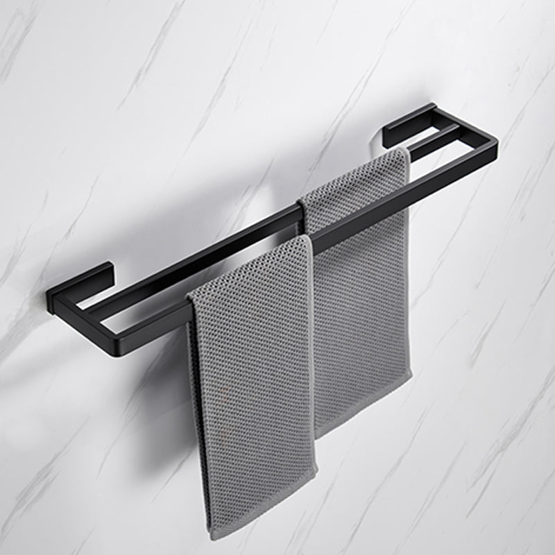 Matt Black 5-piece modern bathroom accessory as a single item or as a set with towel bar