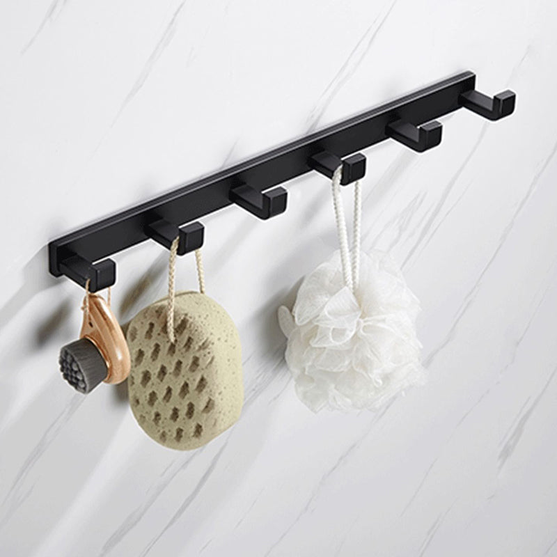 Matt Black 5-piece modern bathroom accessory as a single item or as a set with towel bar