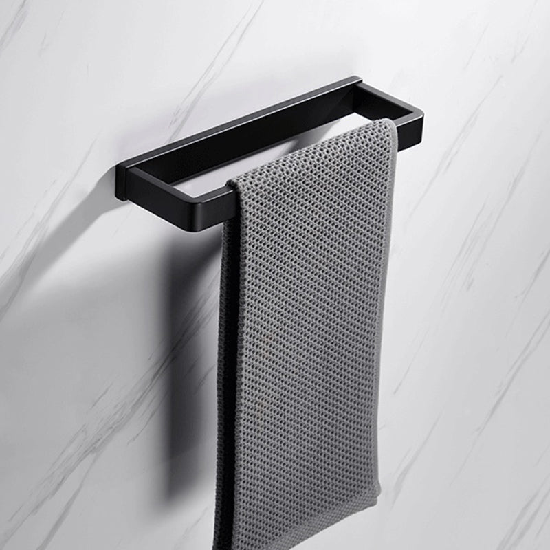 Matte Black 5-piece modern bathroom accessory as individual piece or as set with towel bar