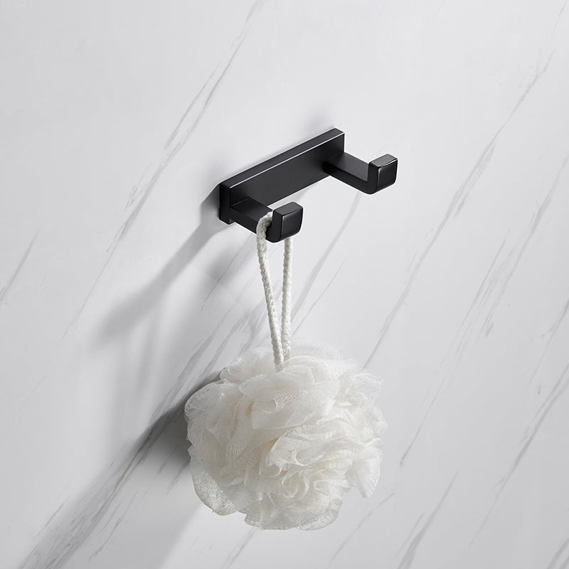 Matt Black 5-piece modern bathroom accessory as a single item or as a set with towel bar