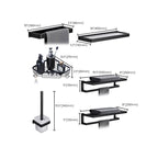 Matt Black 5-piece modern bathroom accessory as a single item or as a set with towel bar