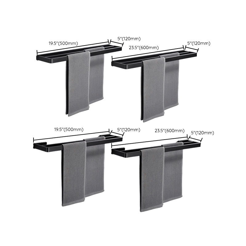 Matt Black 5-piece modern bathroom accessory as a single item or as a set with towel bar