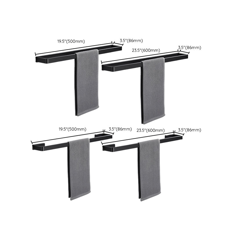 Matt Black 5-piece modern bathroom accessory as a single item or as a set with towel bar