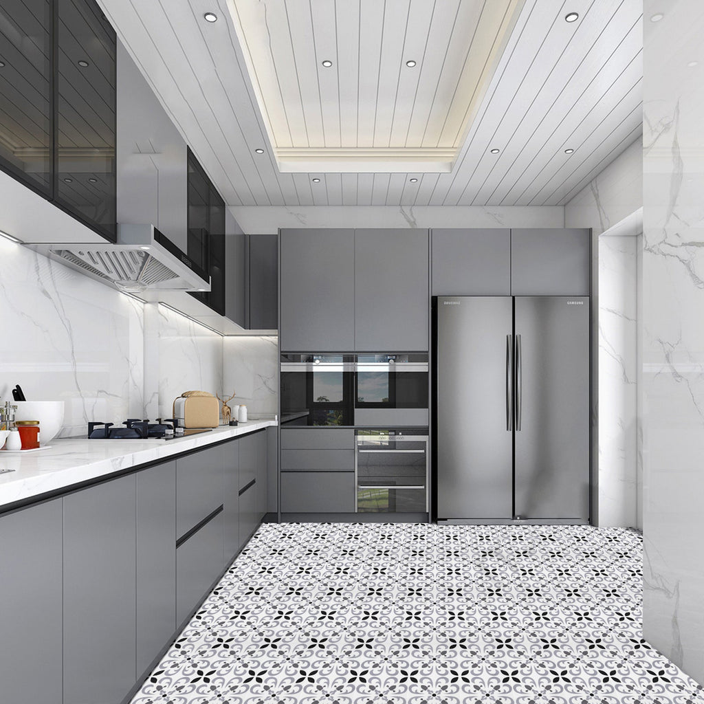 Peel & Stick Vinyl Flooring Lightly patterned vinyl flooring with a matte sheen
