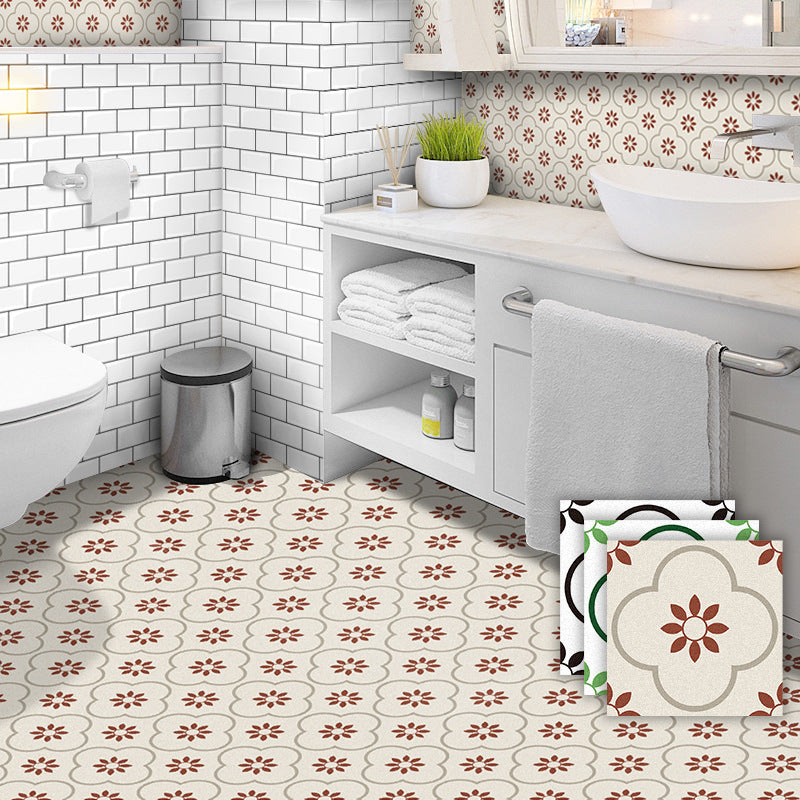 Peel & Stick Vinyl Floor Lightly patterned vinyl floor with straight edge
