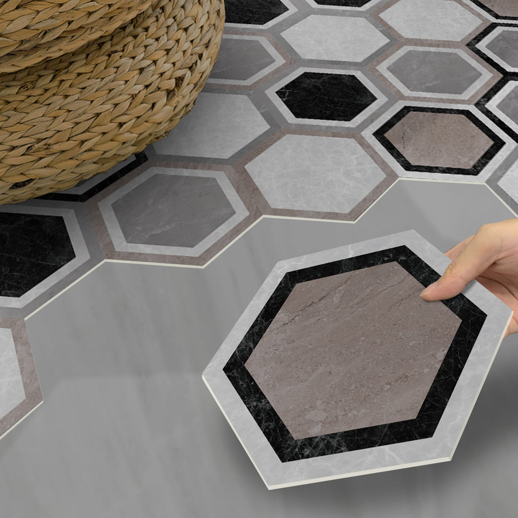 Peel & Stick Vinyl Floor Mat Dark Vinyl Floor with Brick Look