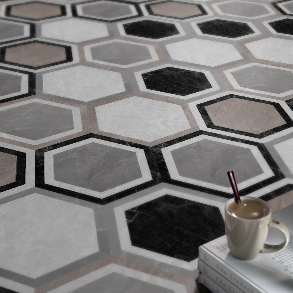 Peel & Stick Vinyl Floor Mat Dark Vinyl Floor with Brick Look
