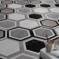 Peel & Stick Vinyl Floor Mat Dark Vinyl Floor with Brick Look