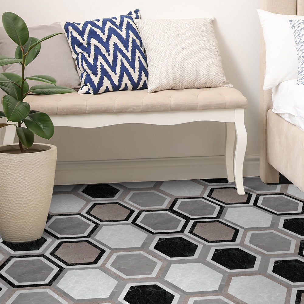 Peel & Stick Vinyl Floor Mat Dark Vinyl Floor with Brick Look