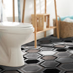 Peel & Stick Vinyl Floor Mat Dark Vinyl Floor with Brick Look