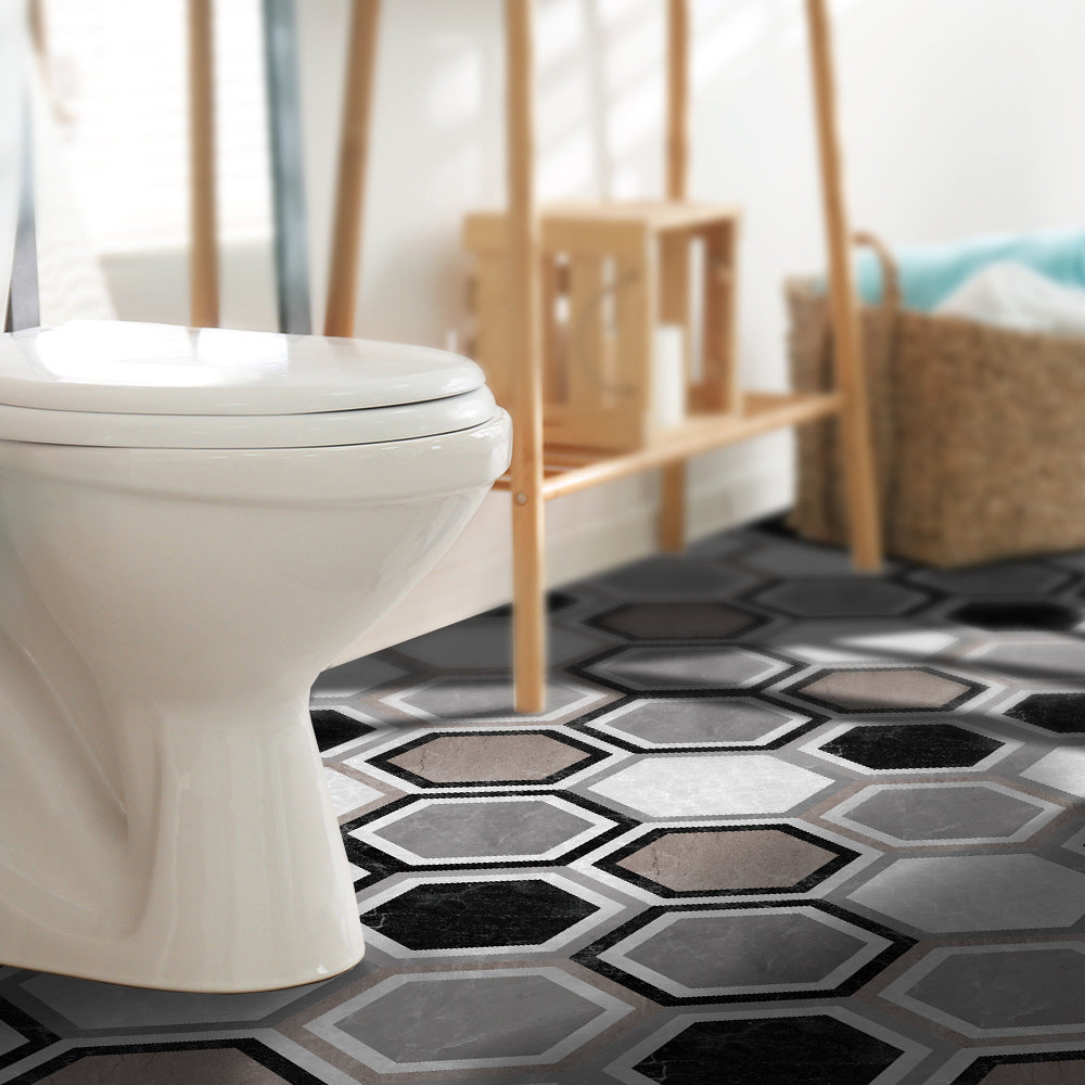 Peel & Stick Vinyl Floor Mat Dark Vinyl Floor with Brick Look