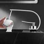 Bathroom faucet brass waterfall spout lever handle basin faucet