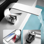 Bathroom faucet brass waterfall spout lever handle basin faucet