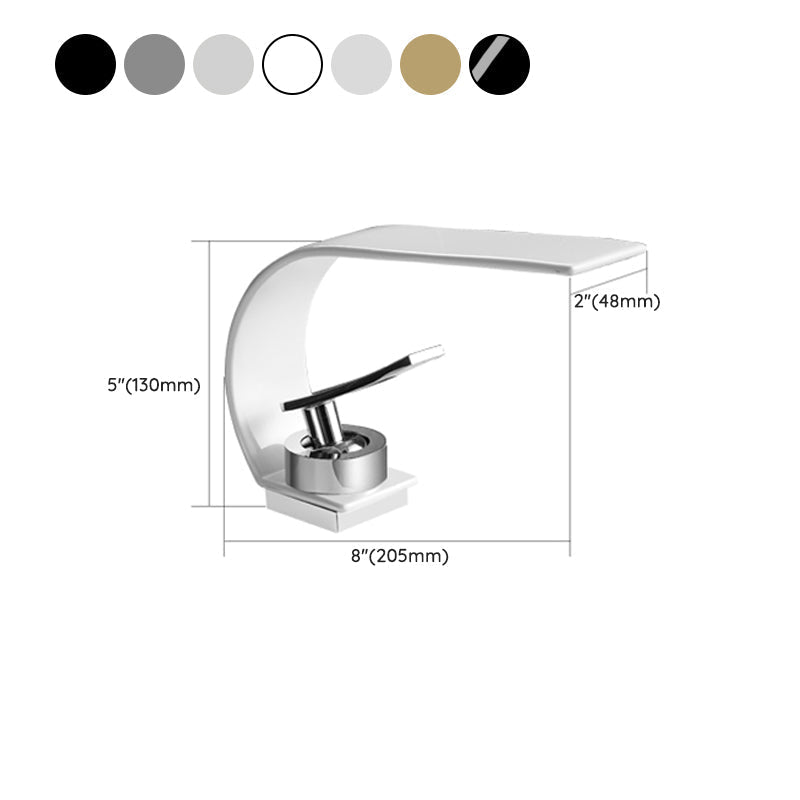 Bathroom faucet brass waterfall spout lever handle basin faucet