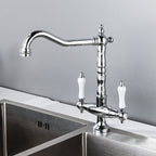 Traditional Kitchen Bar Faucet Double Handle High Arc No Sensor Bar Faucet