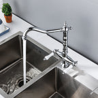 Traditional Kitchen Bar Faucet Double Handle High Arc No Sensor Bar Faucet
