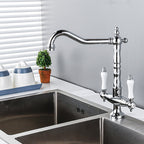 Traditional Kitchen Bar Faucet Double Handle High Arc No Sensor Bar Faucet