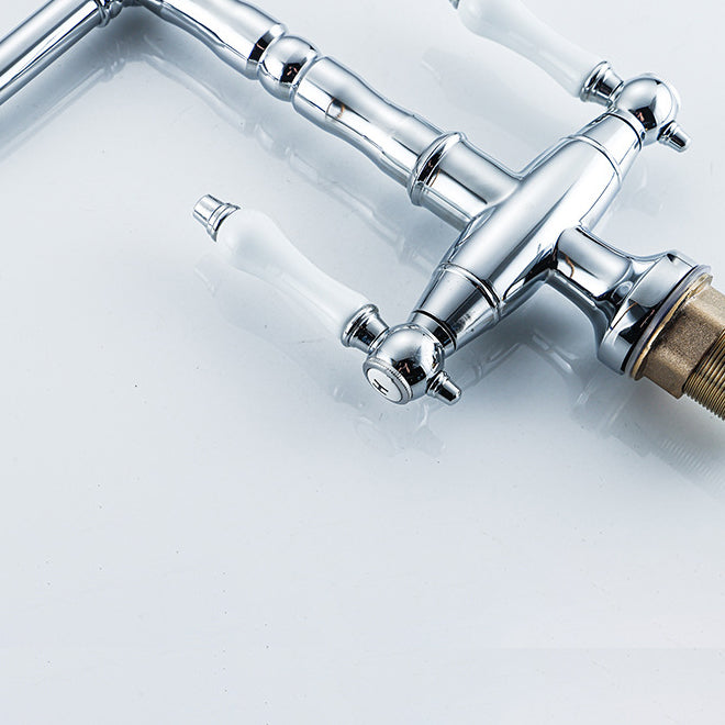 Traditional Kitchen Bar Faucet Double Handle High Arc No Sensor Bar Faucet