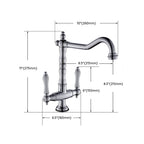 Traditional Kitchen Bar Faucet Double Handle High Arc No Sensor Bar Faucet