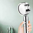 Modern Handheld Showerhead 3 Spray Round Metal Shower Heads