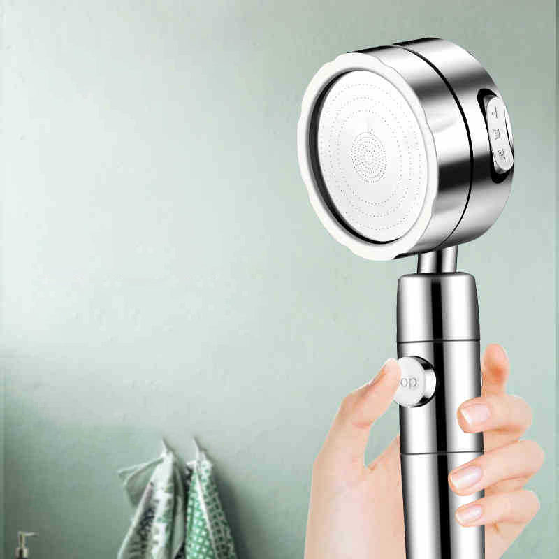 Modern Handheld Showerhead 3 Spray Round Metal Shower Heads