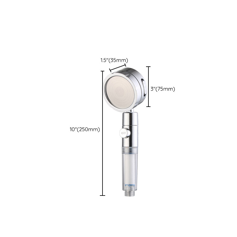 Modern Handheld Showerhead 3 Spray Round Metal Shower Heads