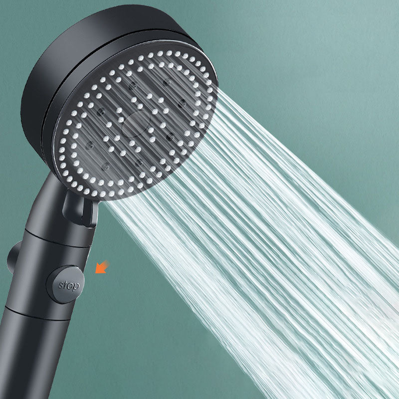Metal Black Shower Head Self-Cleaning Standard Round Hand Shower