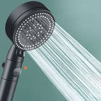 Metal Black Shower Head Self-Cleaning Standard Round Hand Shower