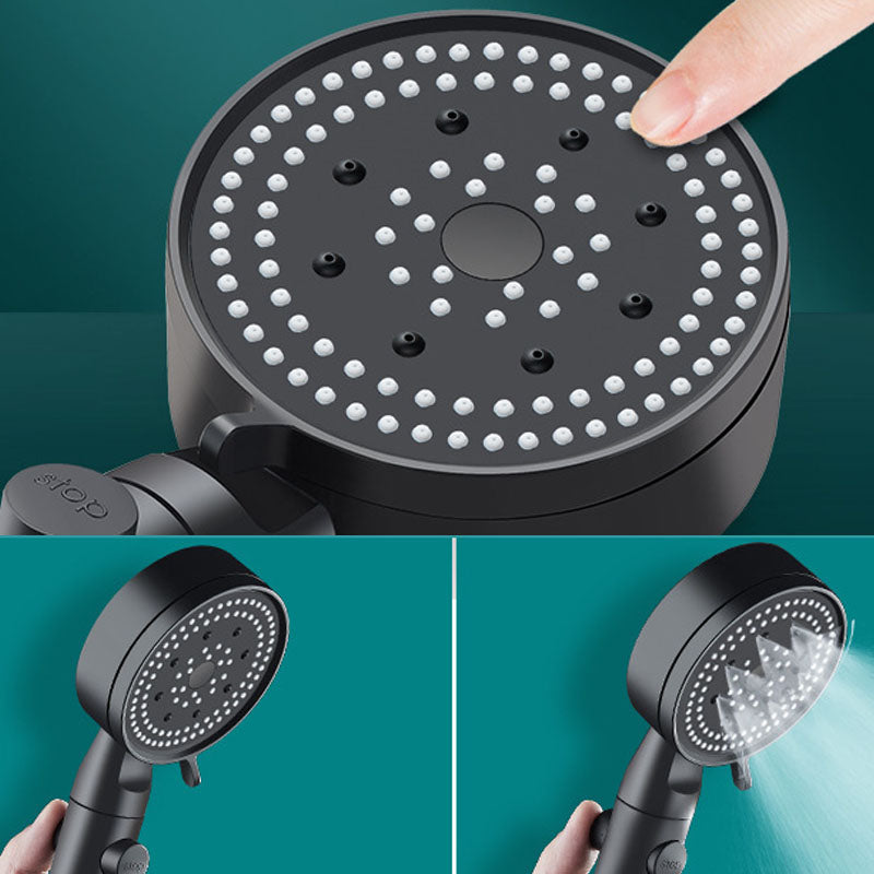 Metal Black Shower Head Self-Cleaning Standard Round Hand Shower