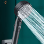 Metal Black Shower Head Self-Cleaning Standard Round Hand Shower