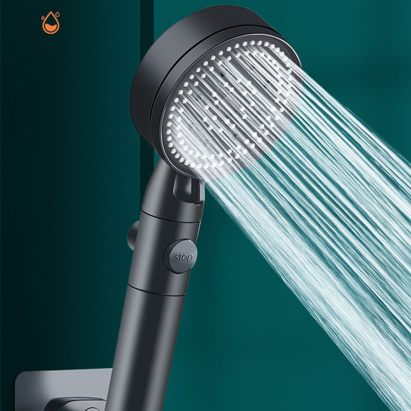 Metal Black Shower Head Self-Cleaning Standard Round Hand Shower