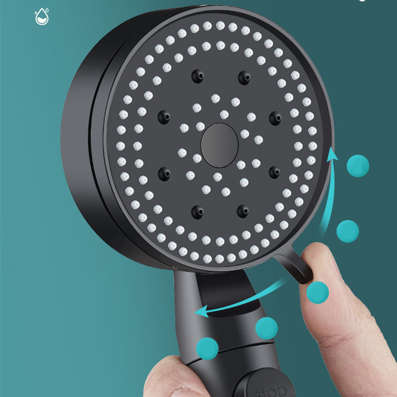 Metal Black Shower Head Self-Cleaning Standard Round Hand Shower