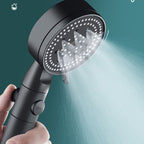 Metal Black Shower Head Self-Cleaning Standard Round Hand Shower