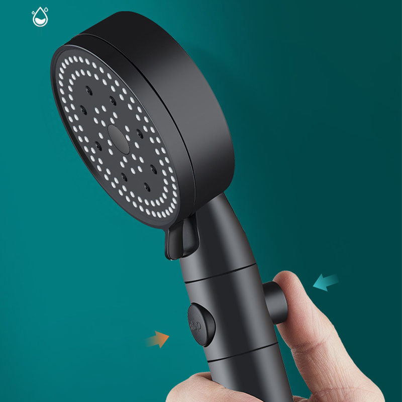 Metal Black Shower Head Self-Cleaning Standard Round Hand Shower